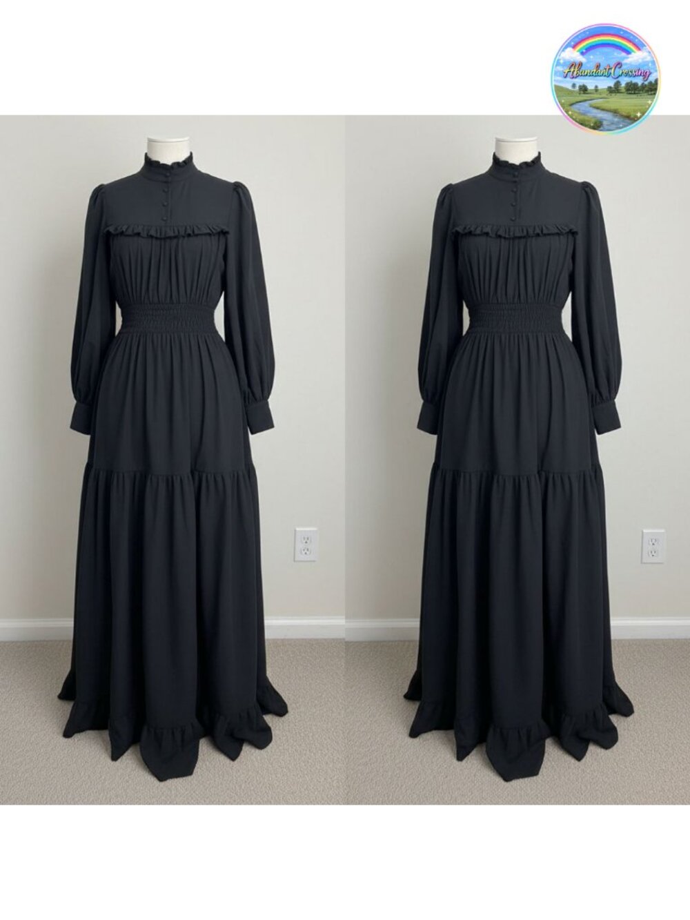 Victorian Edwardian Renaissance Costume Dress Long Sleeve Maxi